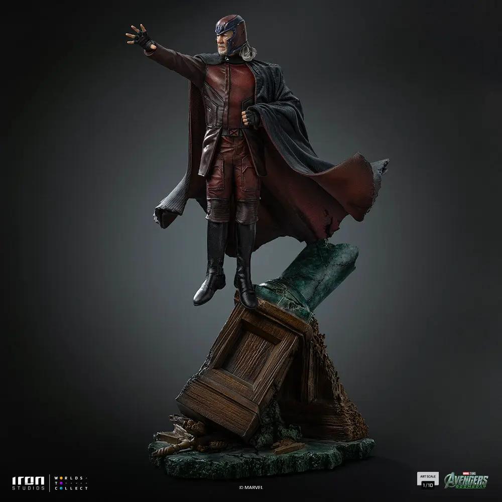Statue Magneto from Avengers Doomsday by Iron Studios, 1/10 scale, red suit with dark cape on debris base