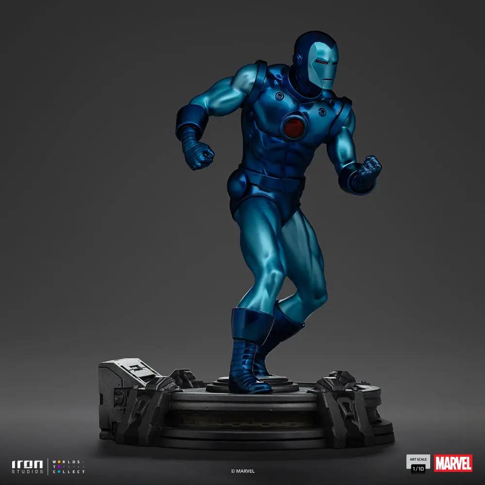Statue Iron Man Stealth, blue metallic armor, Iron Studios 1/10 scale