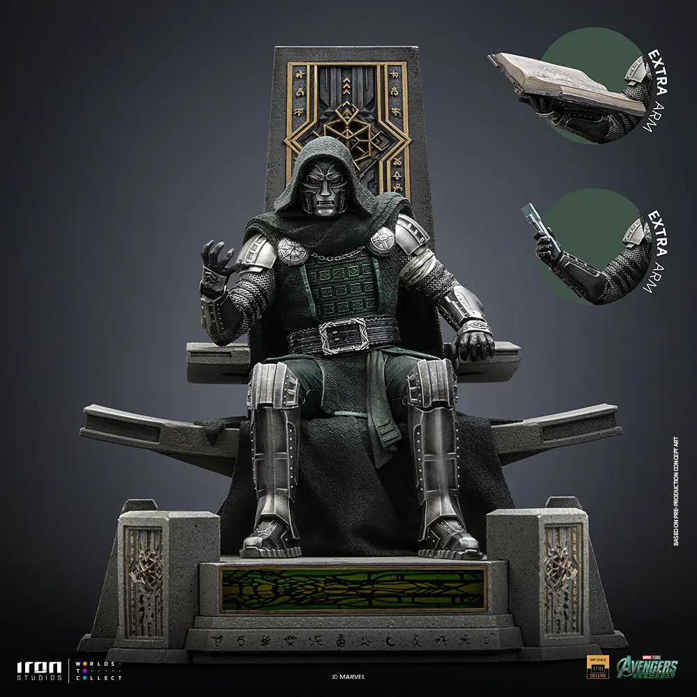 Statue Doctor Doom on Throne by Iron Studios, Avengers: Doomsday, Art Scale 1/10, green cloak