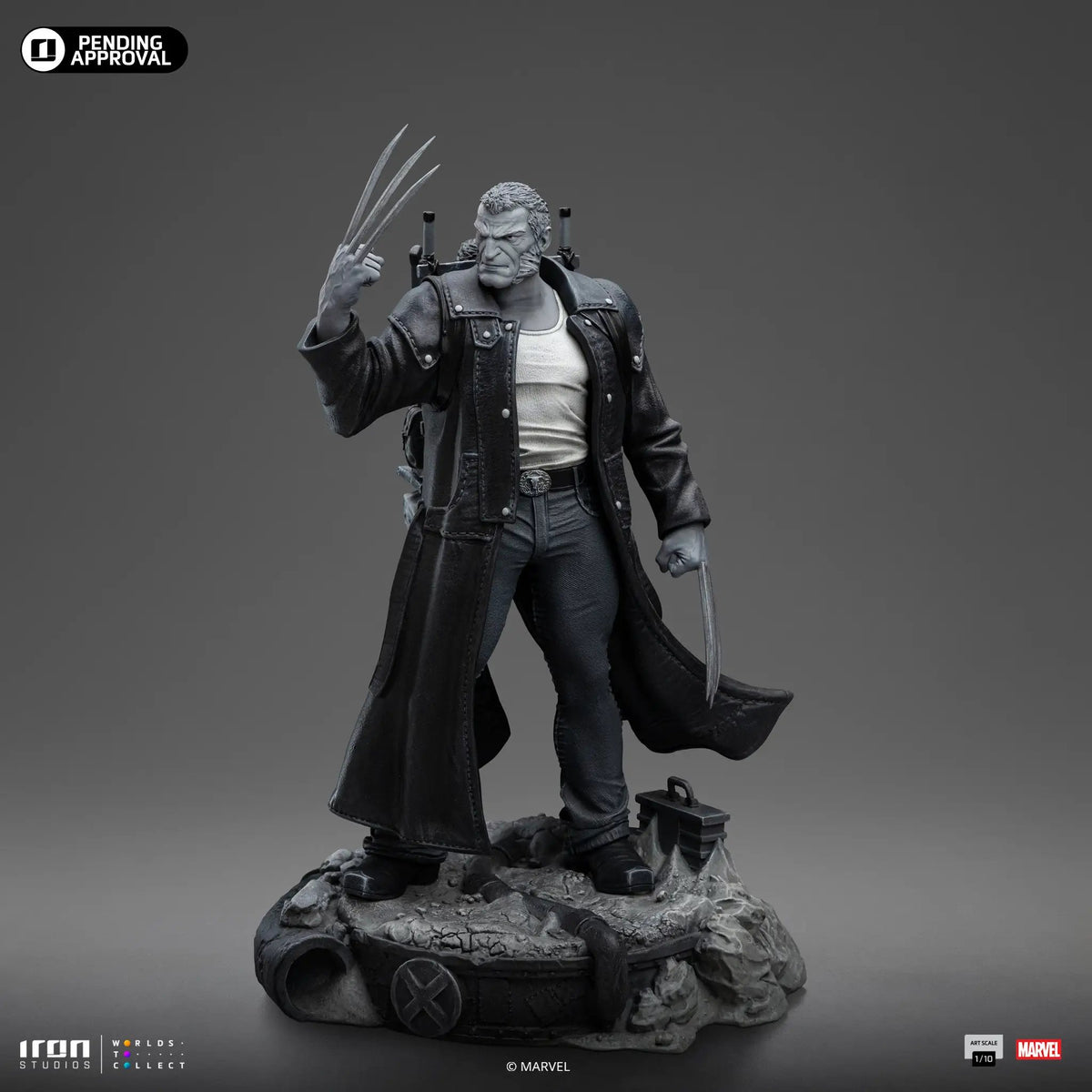 Statue Old Man Logan (Black and White) from X‑Men by Iron Studios, Art Scale 1/10, Marvel.