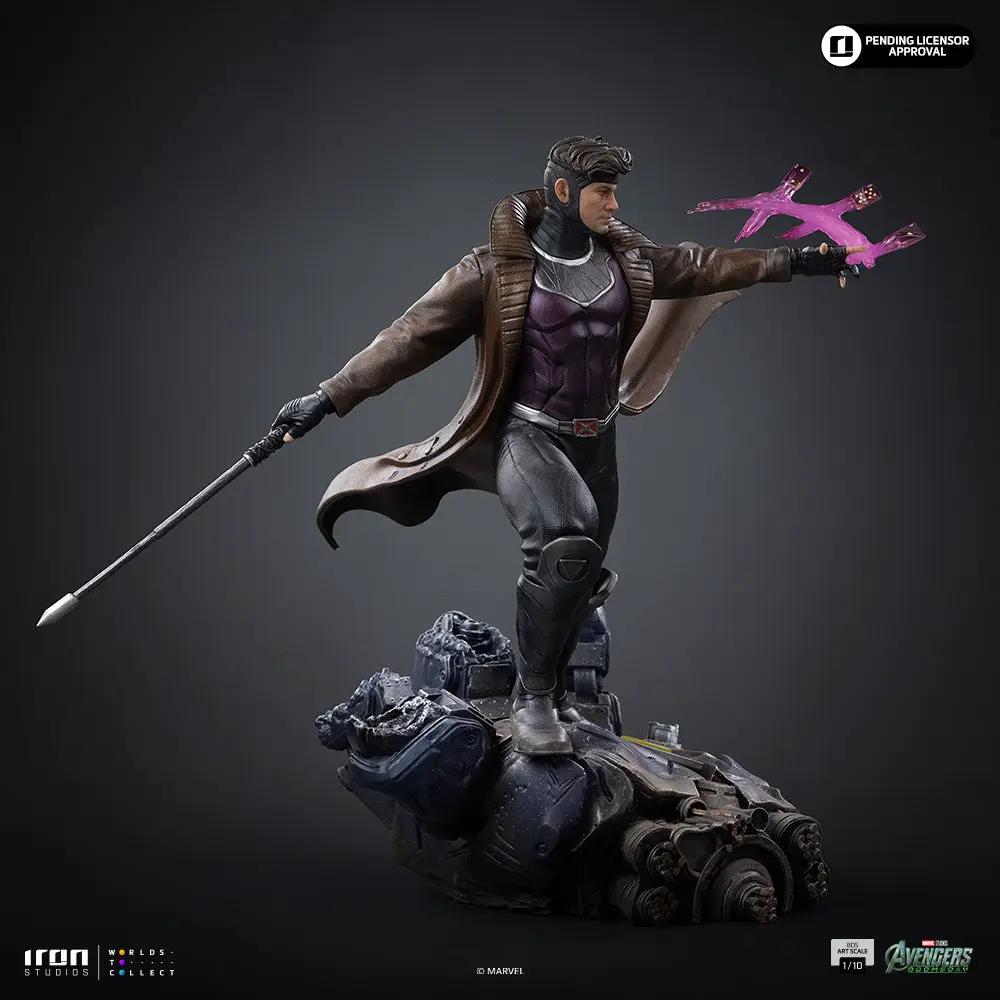 Statue Gambit from Avengers: Doomsday, Iron Studios, BDS Art Scale 1/10, pre-order; brown trench coat and purple suit.