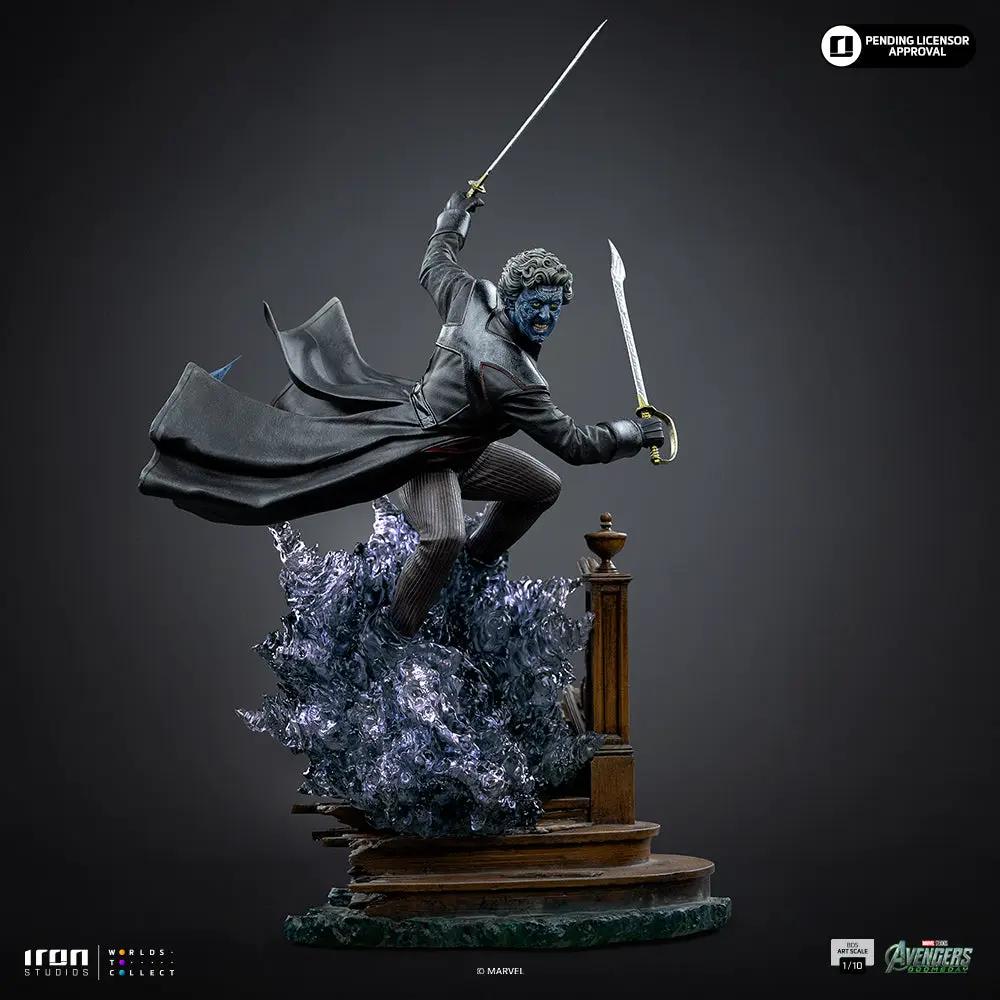 Statue Nightcrawler 1/10 scale by Iron Studios, Avengers: Doomsday, blue-skinned hero in dynamic sword pose