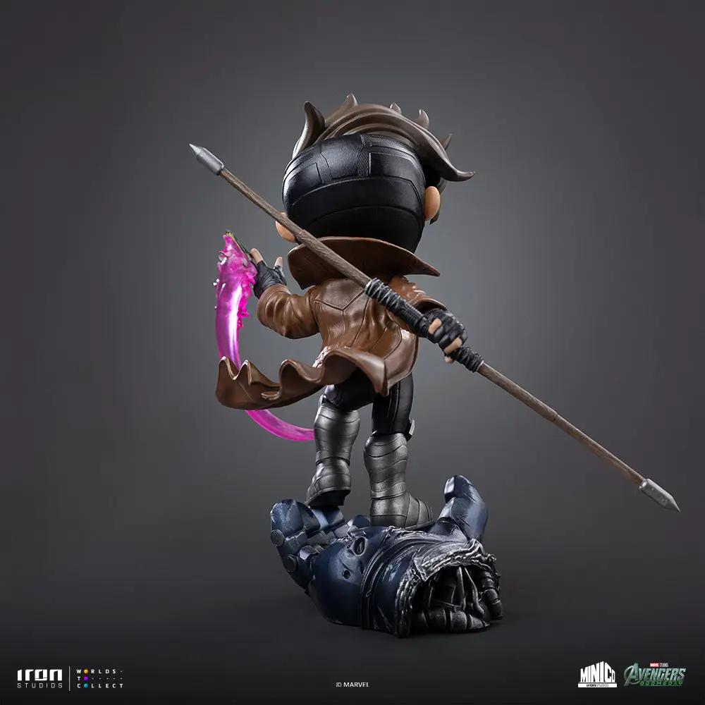 Statue Gambit Minico figure by Iron Studios; brown trench coat, staff, pink energy blade