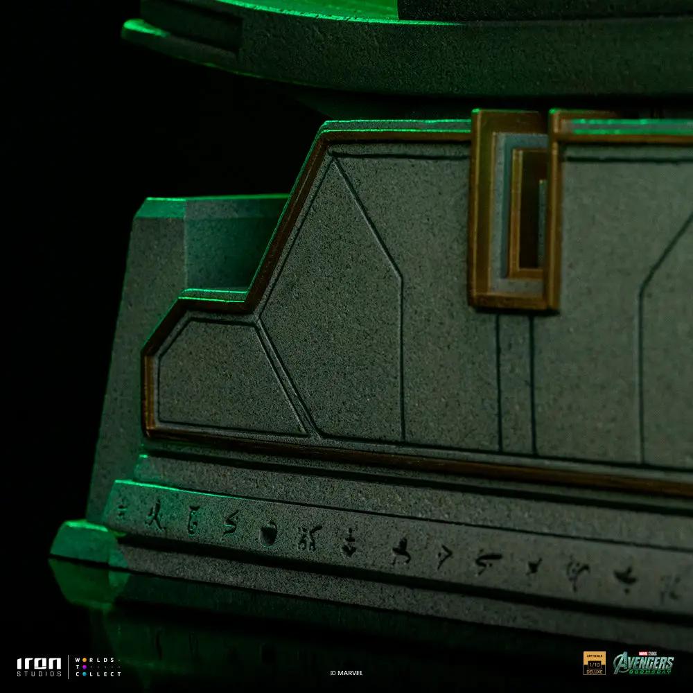 Statue Doctor Doom on Throne by Iron Studios; Avengers: Doomsday, 1/10 scale, gray stone base with etched runes.