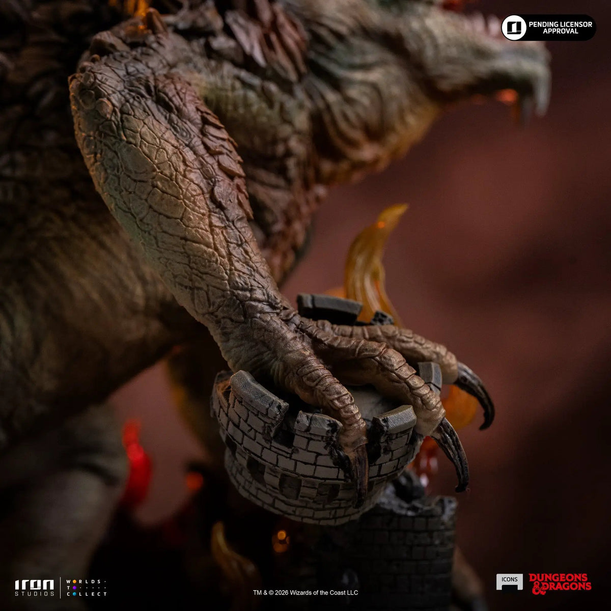 Statue Tarrasque from Dungeons & Dragons Icons by Iron Studios; textured brown scales.