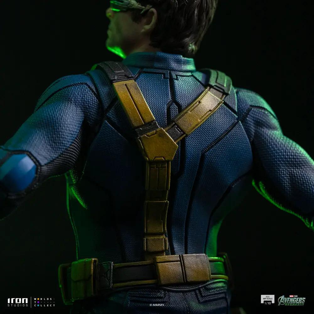 Statue Cyclops from Avengers: Doomsday, 1/10 scale by Iron Studios, blue suit with gold harness.
