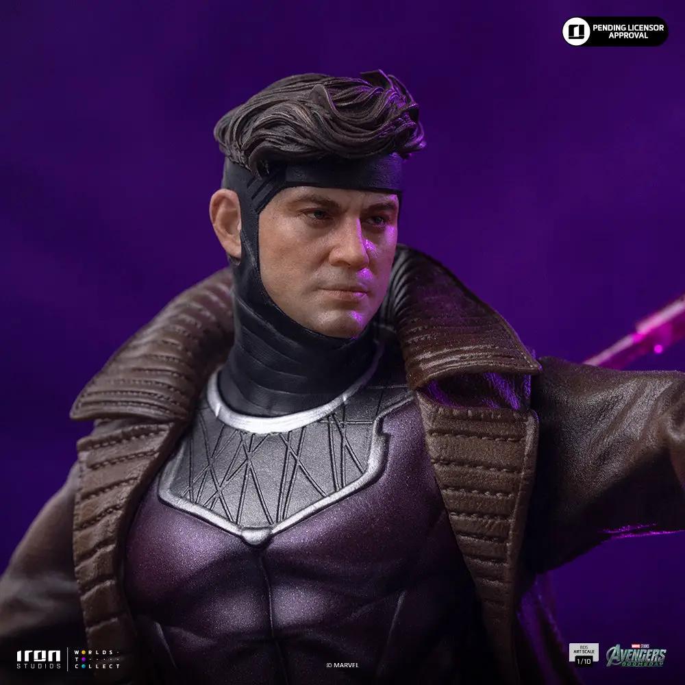 Statue Gambit from Avengers: Doomsday by IRON STUDIOS, BDS Art Scale 1/10, purple suit with brown trench coat