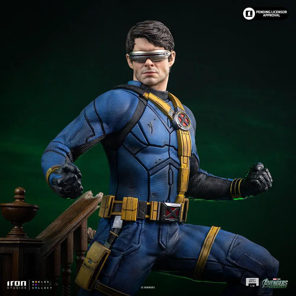 Iron Studios Cyclops statue, 1/4 scale with blue suit and yellow harness, Avengers: Doomsday Legacy Replica
