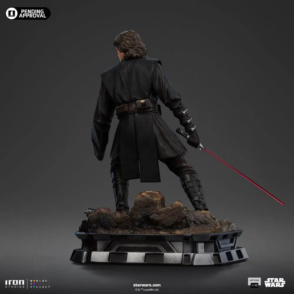 Anakin Skywalker statue in Jedi Knight black robes, Star Wars Ahsoka Series, 1/10 scale by Iron Studios, red lightsaber