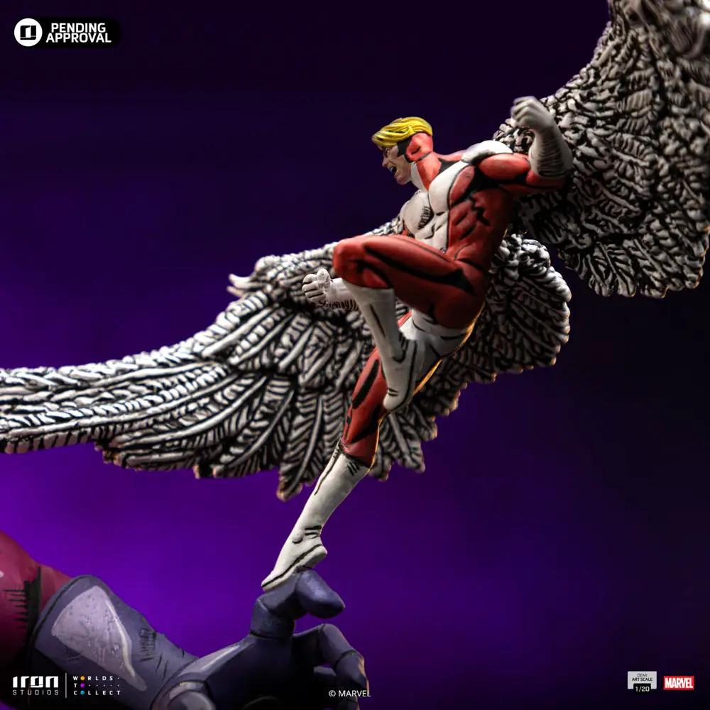 Statue X-Men Danger Room B (Comics Version) by Iron Studios; winged figure in red/white suit with large feathered wings