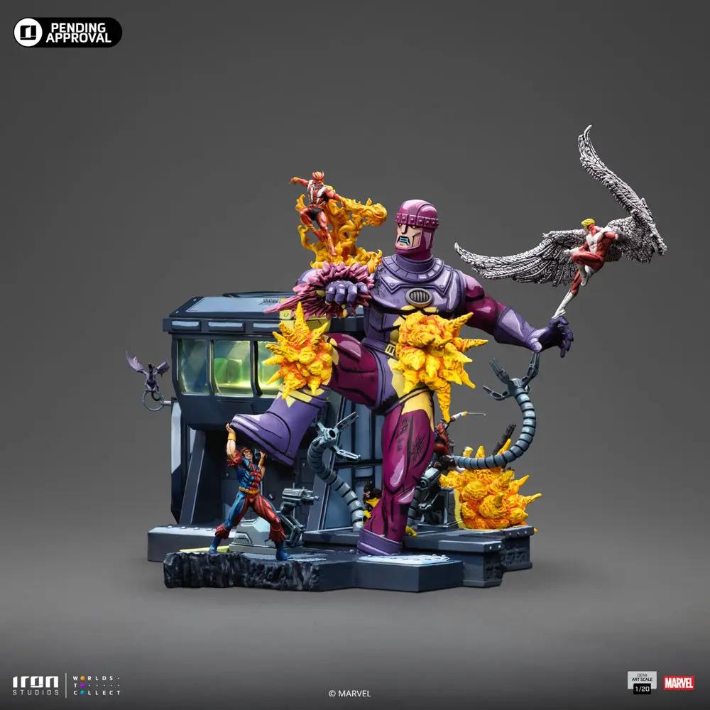 Statue X-Men Danger Room B by Iron Studios, Demi Art Scale 1/20; diorama with purple mech and yellow blasts