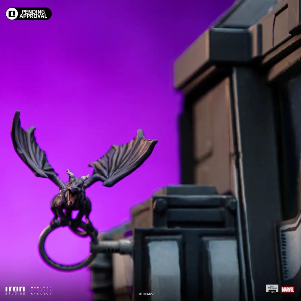 Statue X-Men Danger Room B (Comics Version) by Iron Studios, Demi Art Scale 1/20; dark winged demon figure on gray diorama base