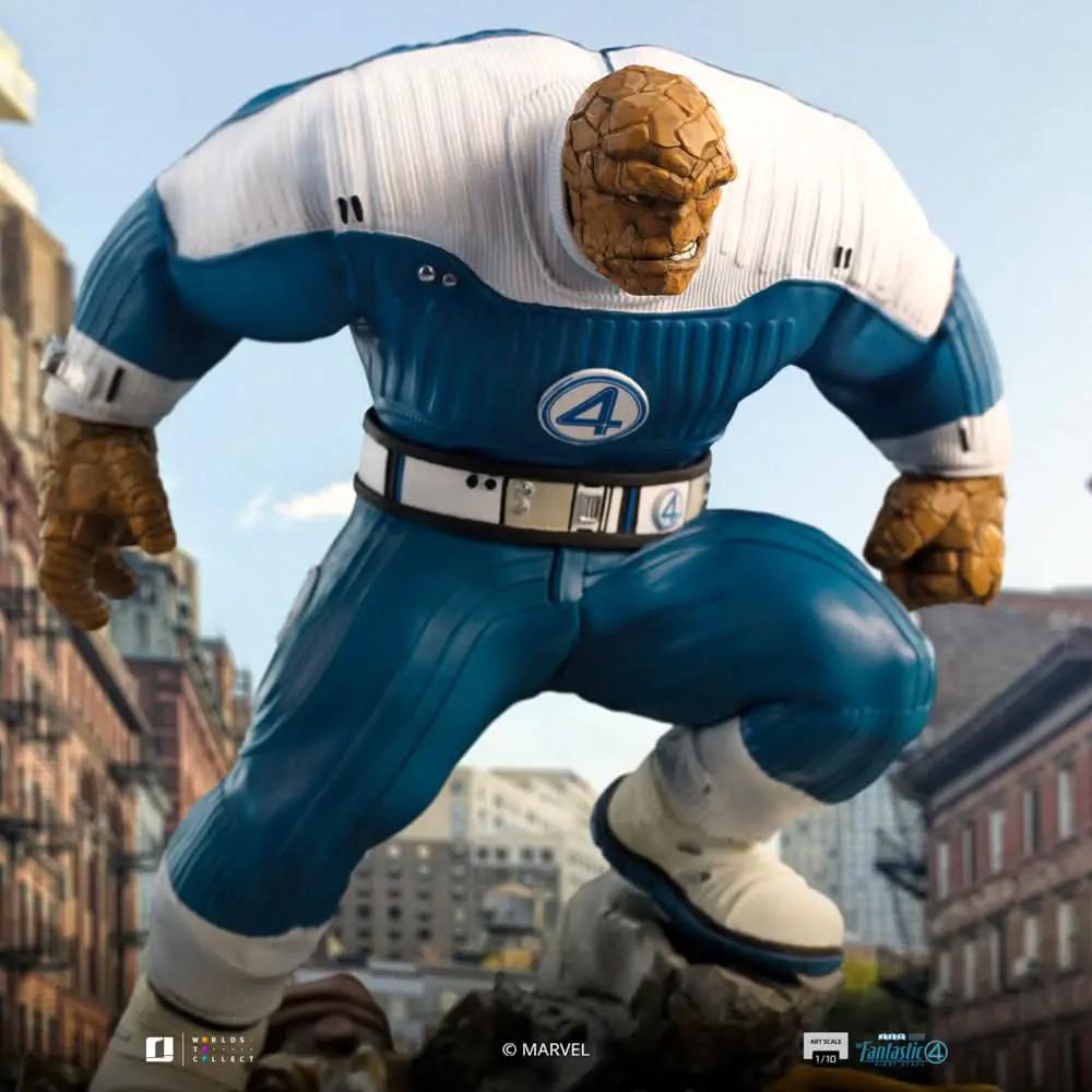 Statue The Thing from Fantastic Four by Iron Studios, blue/white suit, orange rocky skin, Art Scale 1/10