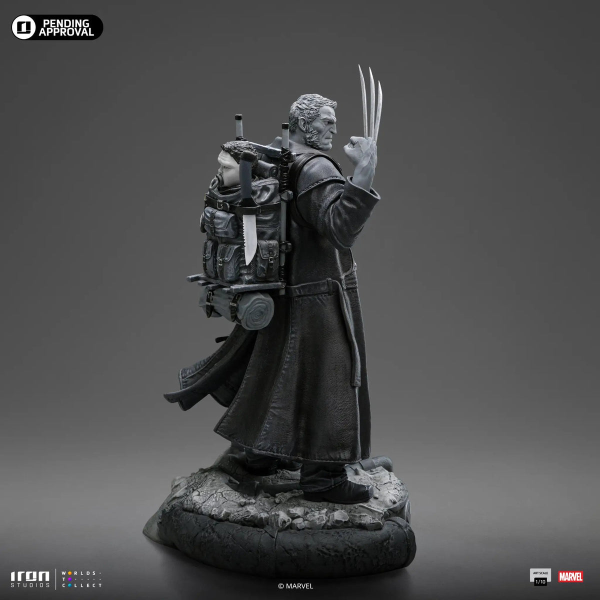 Old Man Logan statue in black and white, X-Men, 1/10 scale by Iron Studios