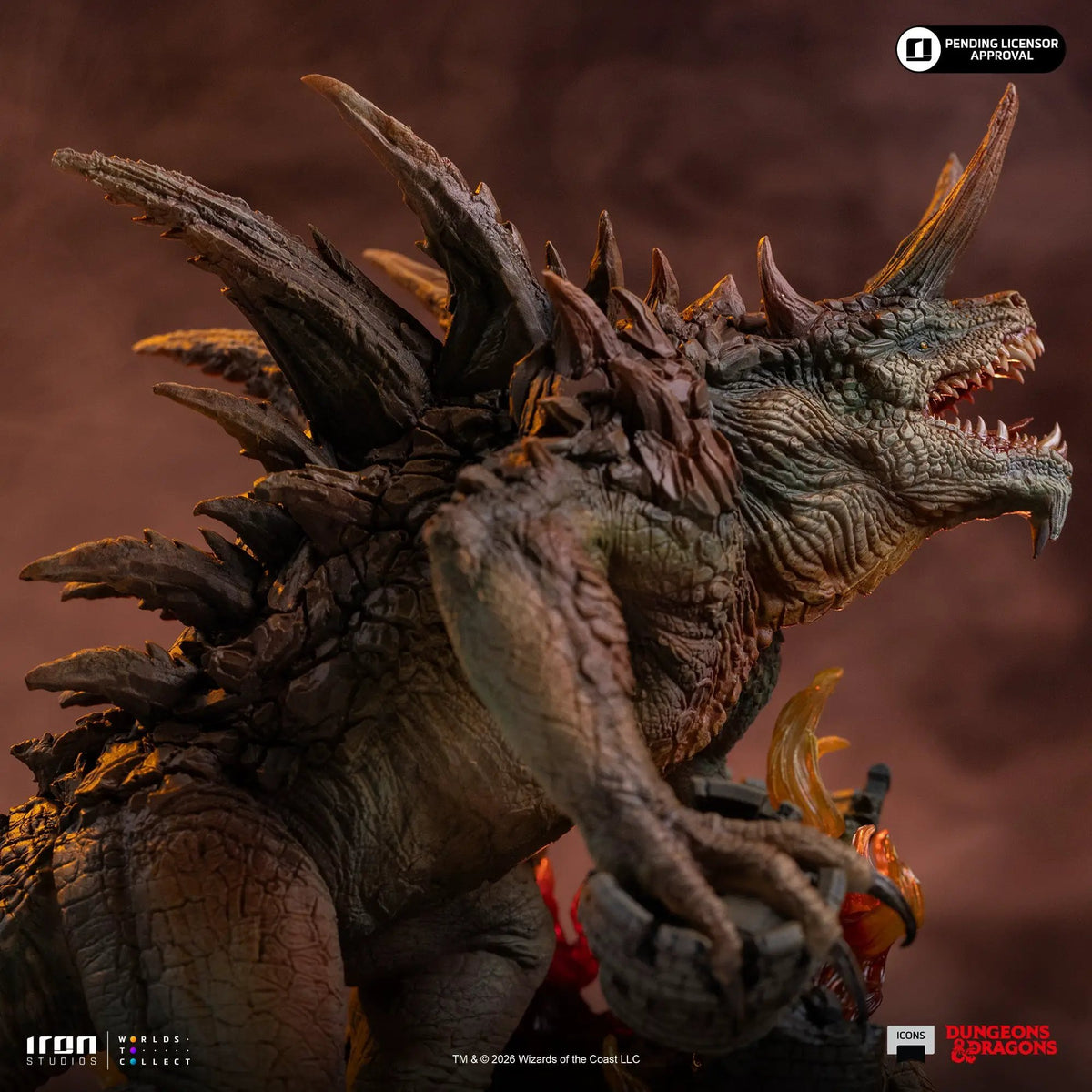 Tarrasque statue from D&D Icons by Iron Studios; dark textured resin