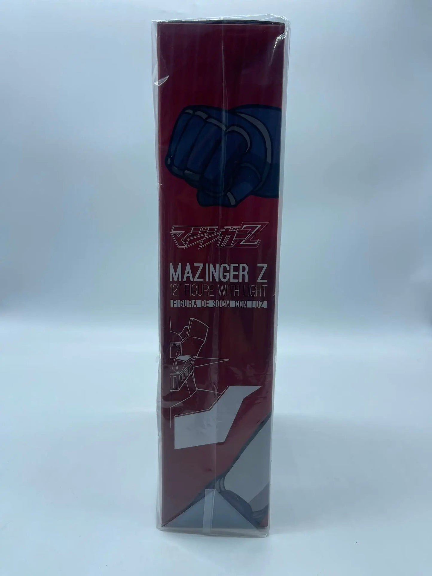 Mazinger Z PVC statue with light, 30 cm, in red packaging with a blue fist graphic by SD TOYS