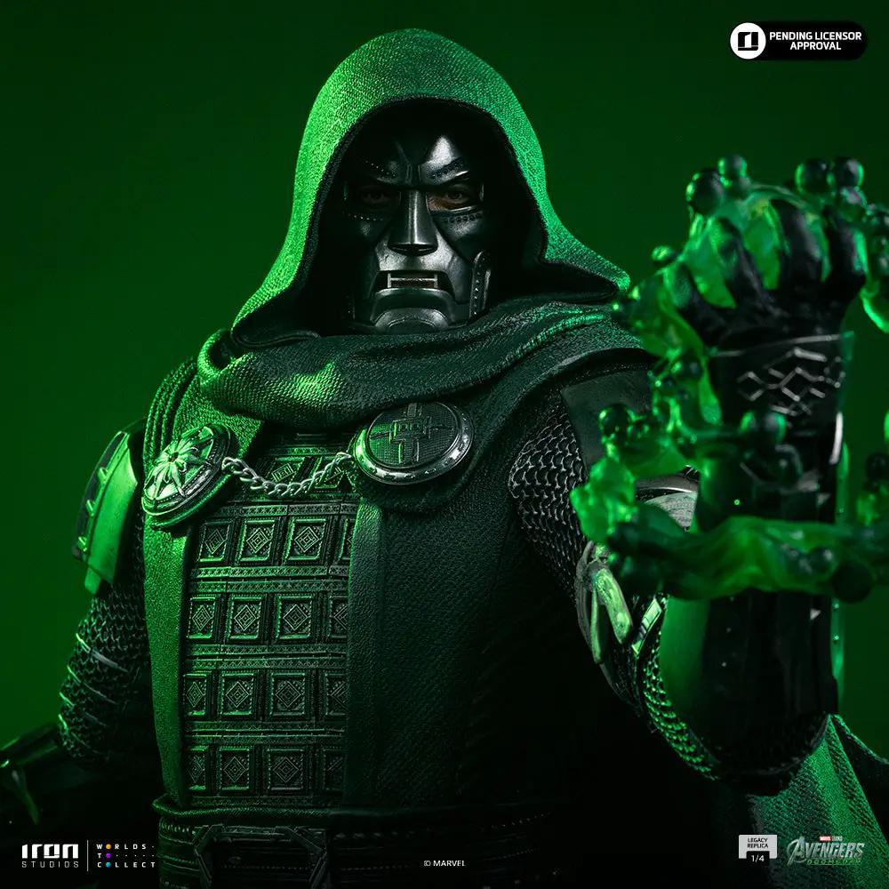 Doctor Doom statue by Iron Studios, 1/4 scale, green-lit armor