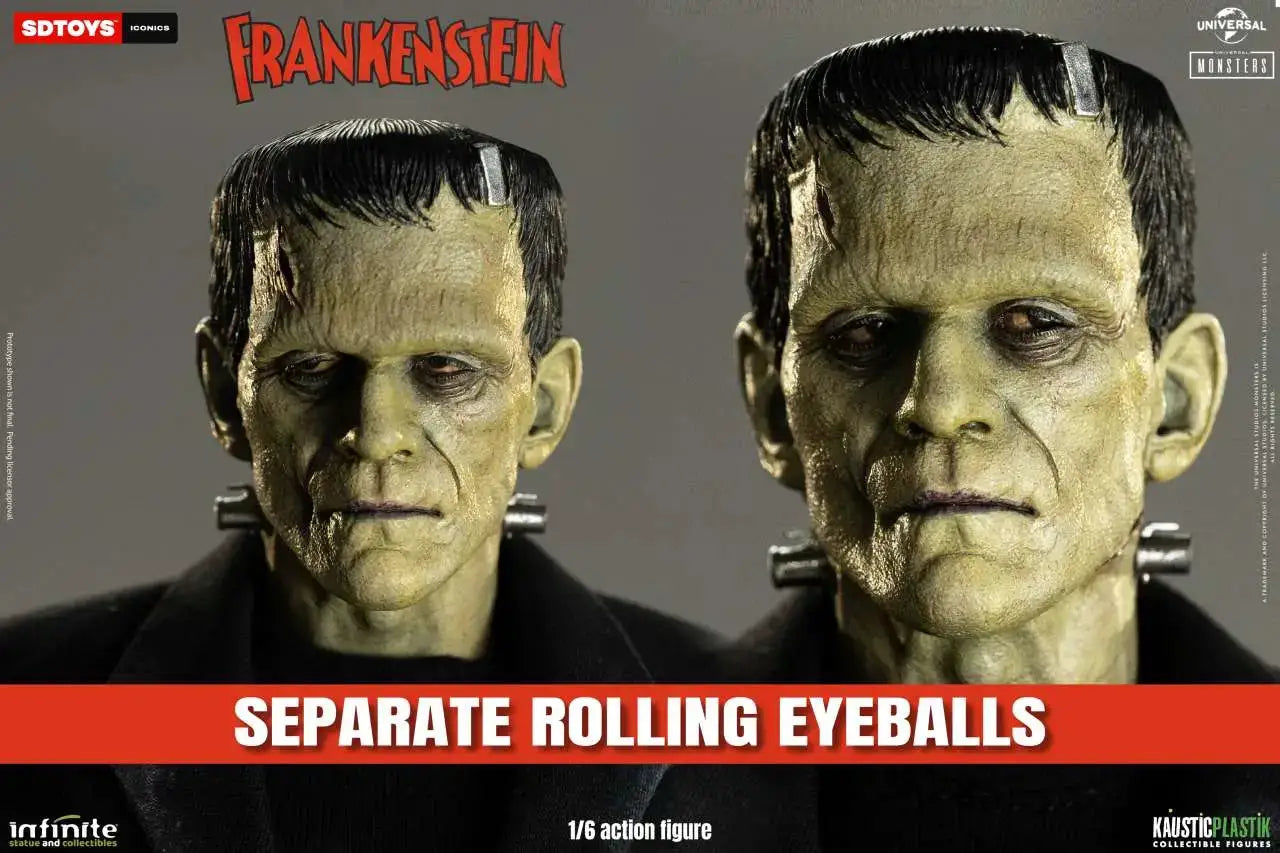 INFINITE STATUE Frankenstein's Monster 1/6 Action Figure, green-skinned head with neck bolts, standard edition