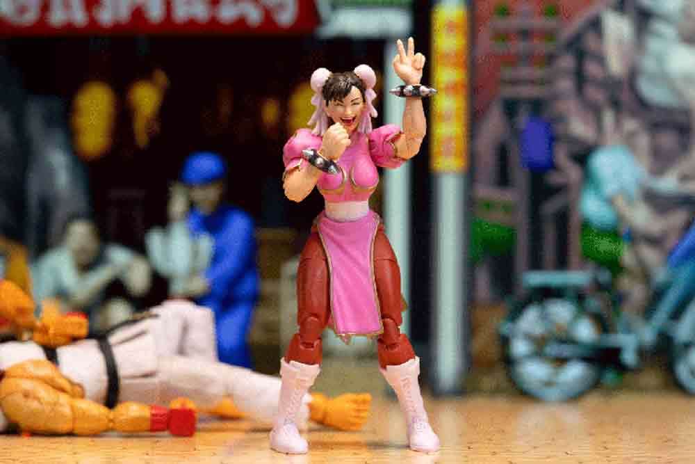 Street fighter 2 chun-li pink dress - sdcc de luxe action figure scale 1:12