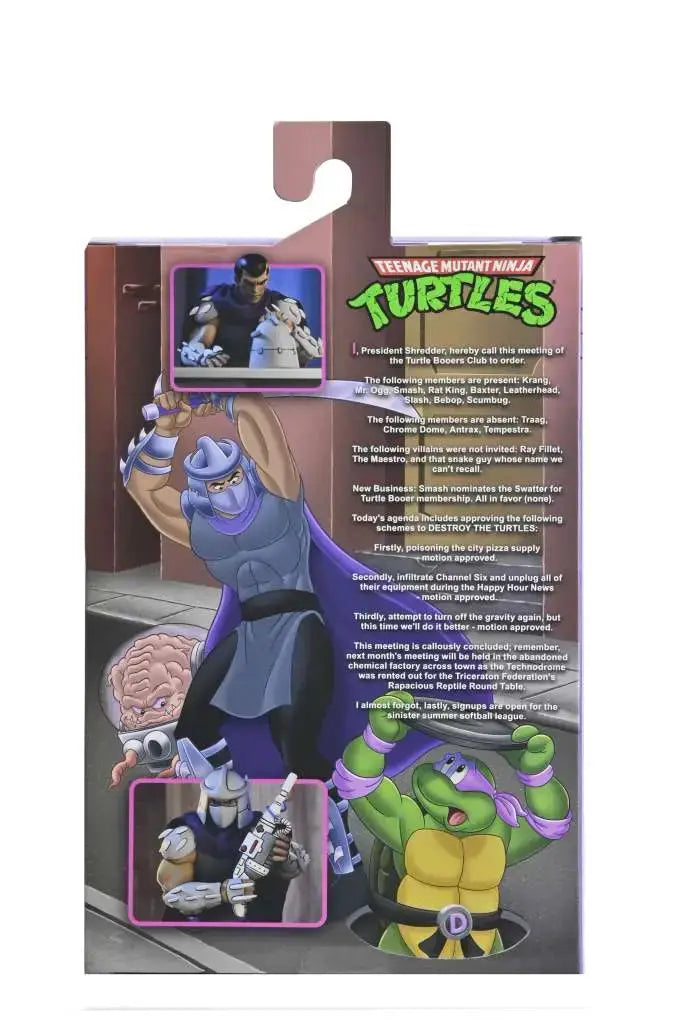 Figura de acción Ultimate Shredder de Tortugas Ninja, NECA, 18 cm, colores clásicos, en caja