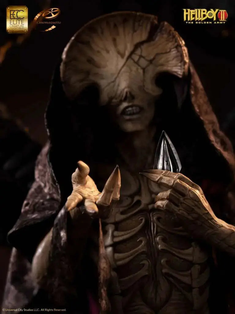 Hellboy 2 Angel of Death 1/3 scale maquette by Elite Creature Collectibles, dark skeletal figure with crystal shard