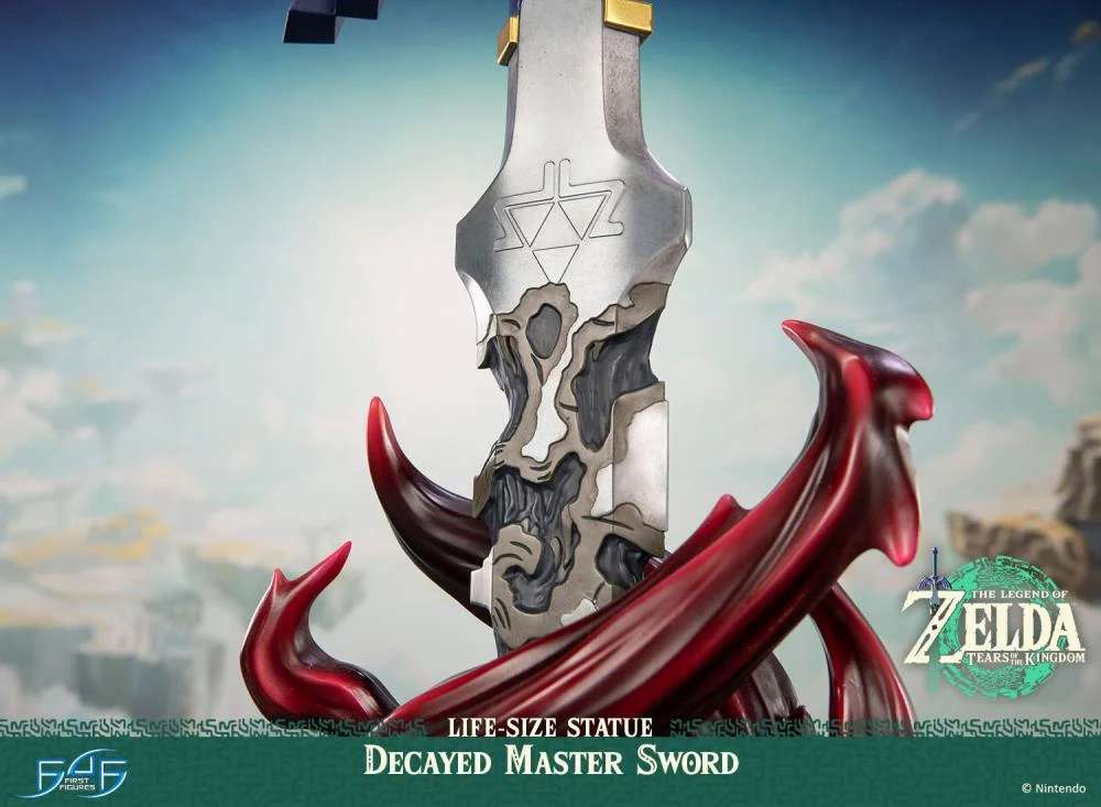 The Legend of Zelda: Tears of the Kingdom Estatua tamaño natural 1/1 Decayed Master Sword 28 cm