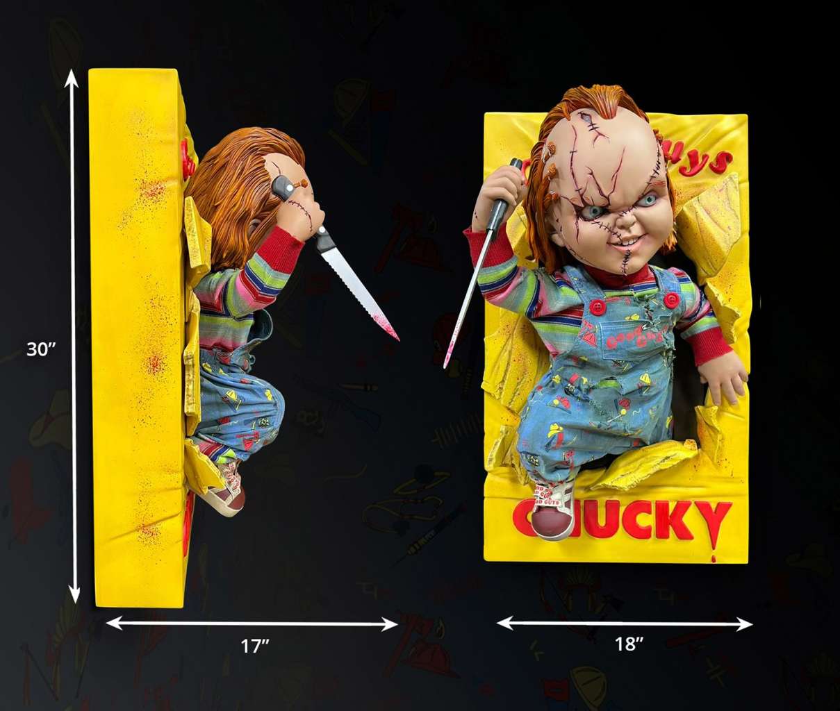 Muñeco Diabólico, Chucky Escultura de Pared 1/1 Bride of Chucky 43 x 46 x 76 cm