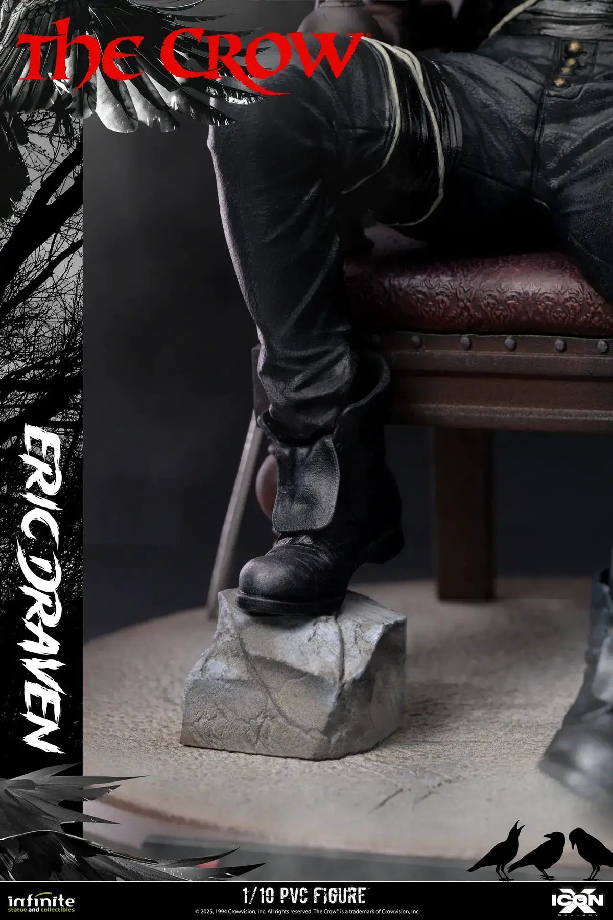 The Crow Eric Draven Icon X 1/10 PVC Figure by Infinite Statue, black-clad collectible