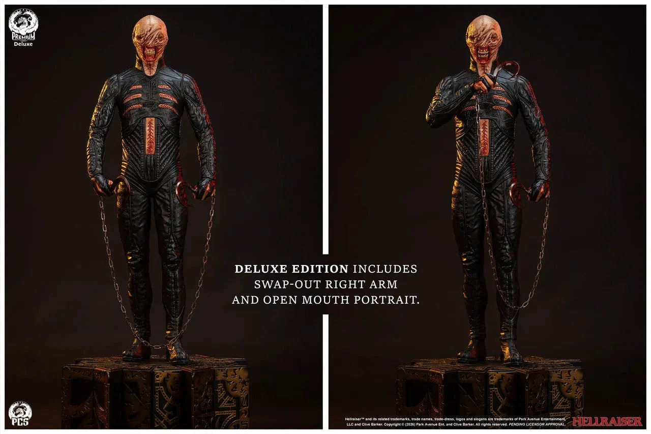 Hellraiser Chatterer 1:3 scale statue by Premium Collectibles Studio, deluxe edition with swap-out arm, black suit.
