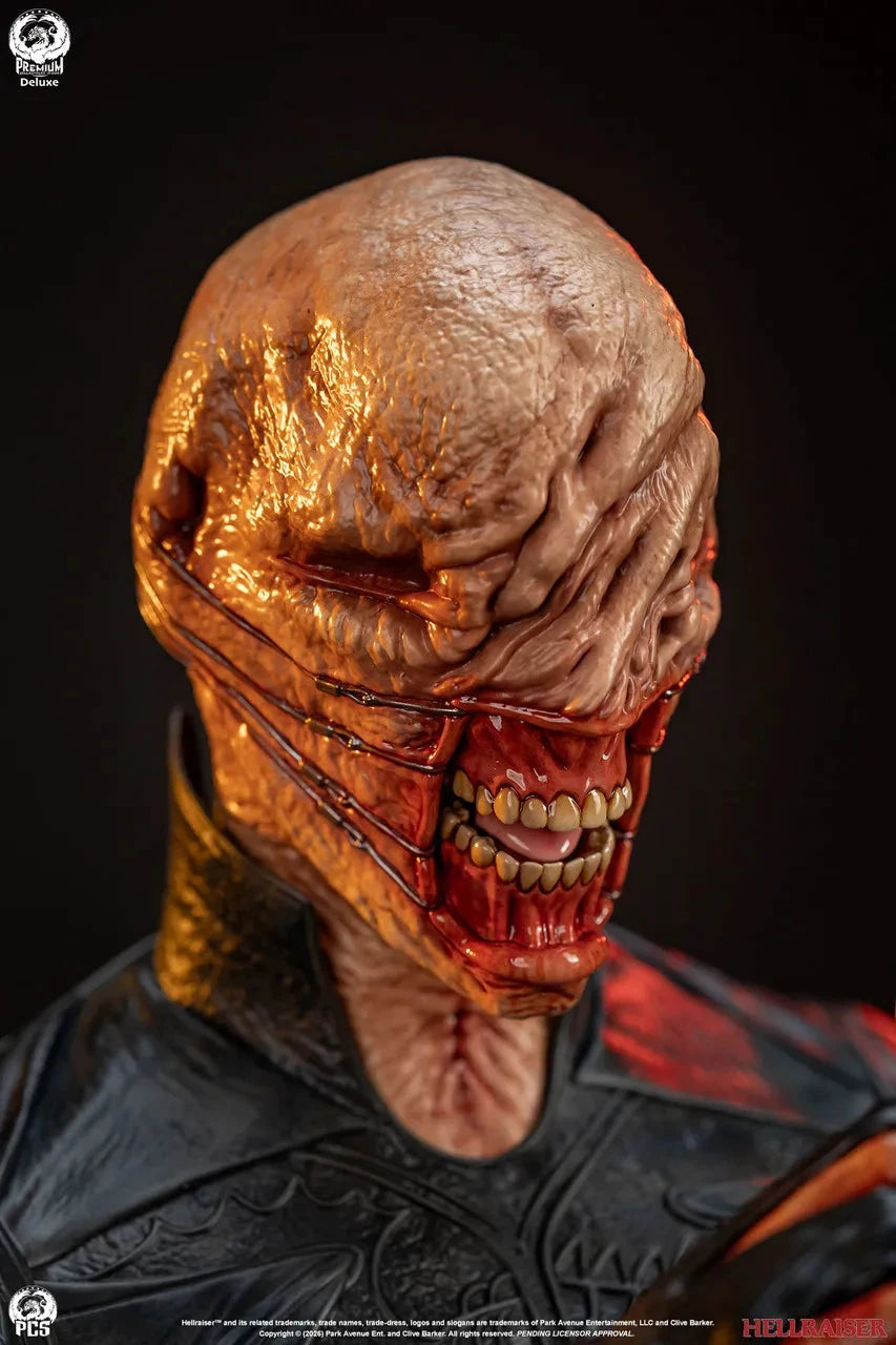 Hellraiser Chatterer 1:3 scale statue, Deluxe Edition by Premium Collectibles Studio; grotesque head with exposed teeth.