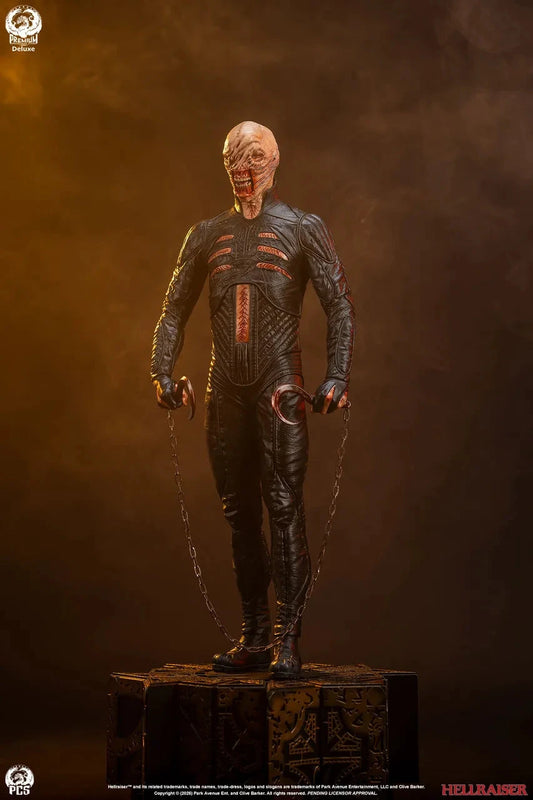 Hellraiser Chatterer 1:3 scale statue, Deluxe Edition, 75 cm tall, black leather suit, by Premium Collectibles Studio