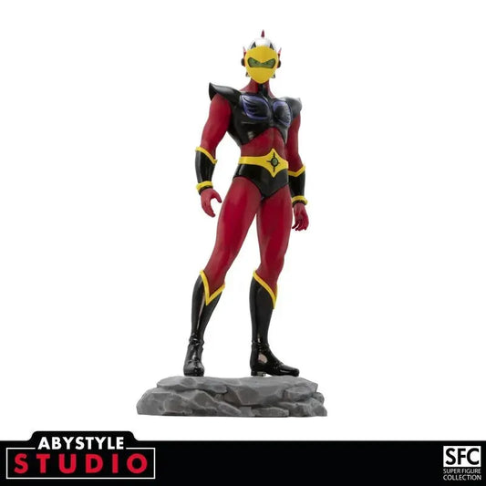 Grendizer UFO Actarus action figure by ABYSTYLE STUDIO, 1/10 scale, red and black suit on rocky base