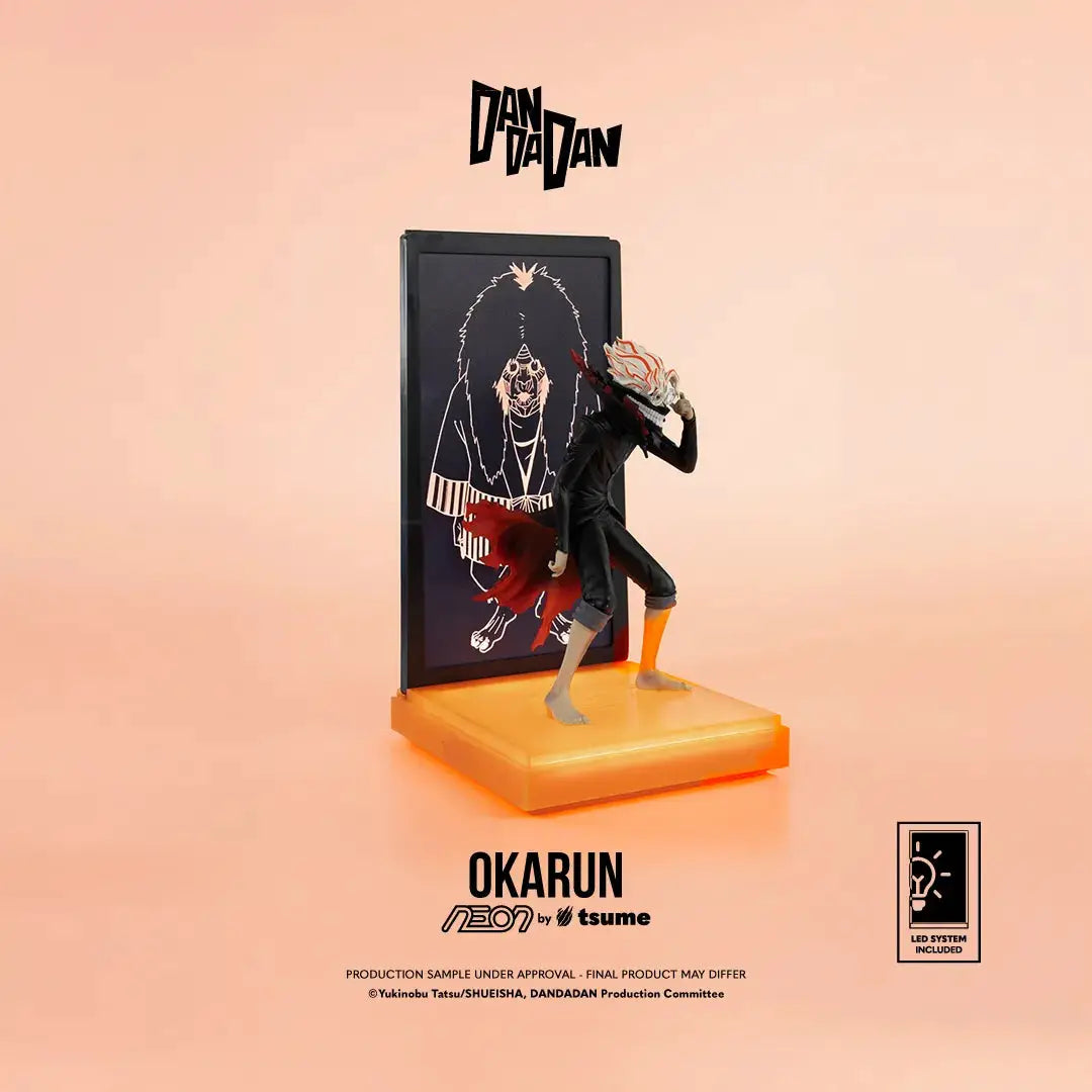 Okarun Neon action figure by TSUME, 25 cm, Dandadan series, orange neon base