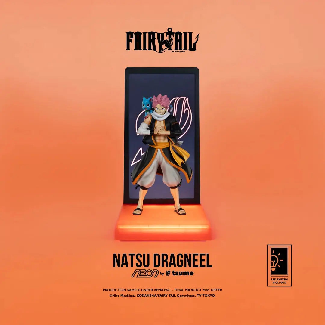 Natsu Dragneel Neon figure by TSUME, 25cm action figure with LED-lit orange base