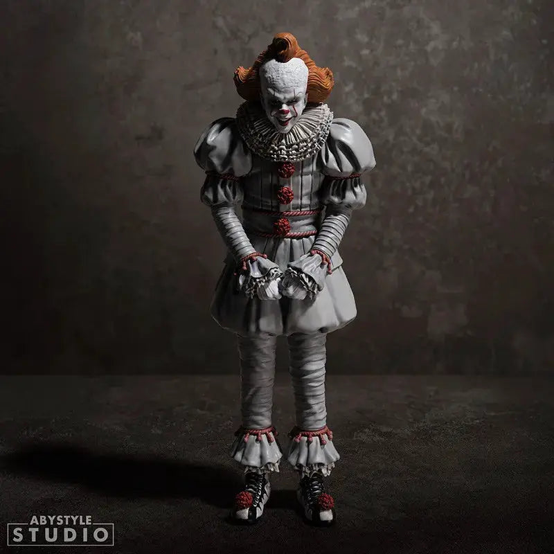Pennywise It 1/10 statue by ABYSTYLE STUDIO; gray clown figure with red accents and ruffled collar.