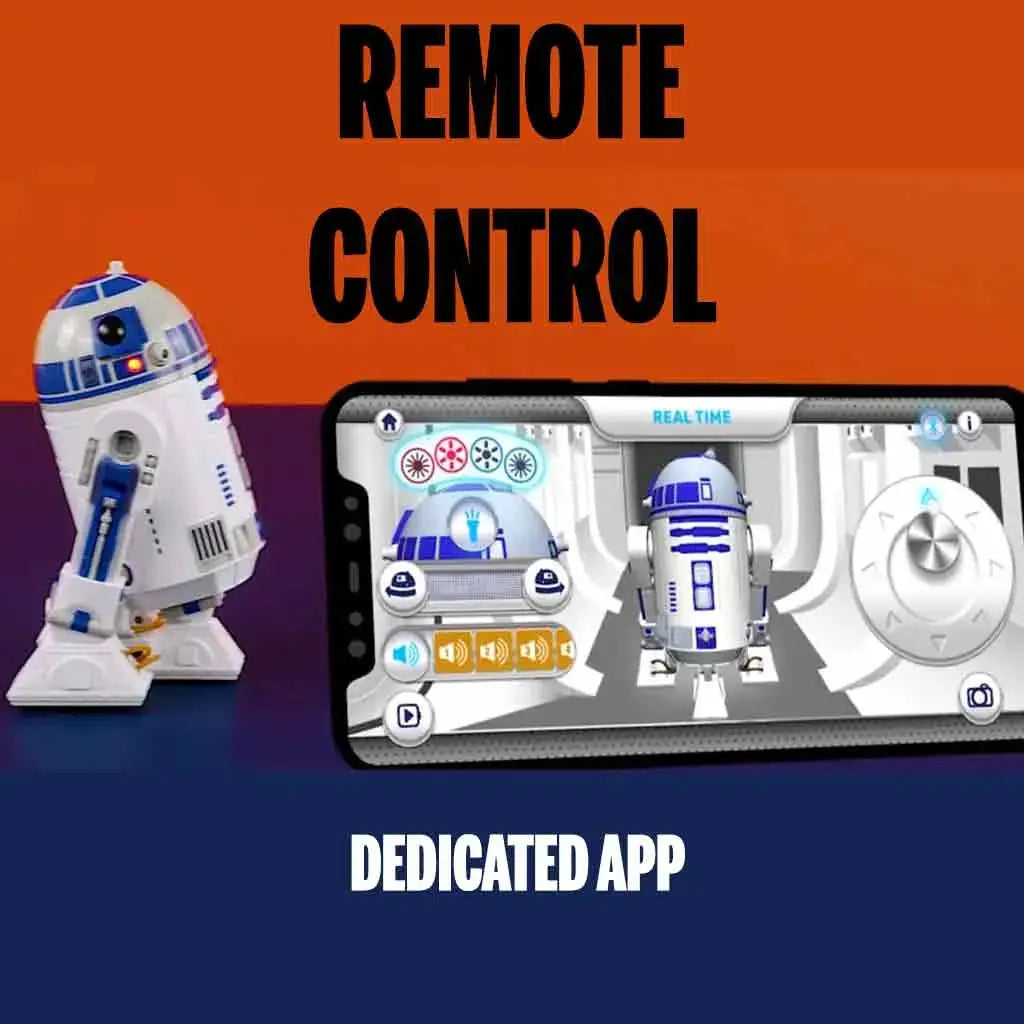 R2-D2 interactive droid replica by Clementoni, blue-and-white with remote-control app