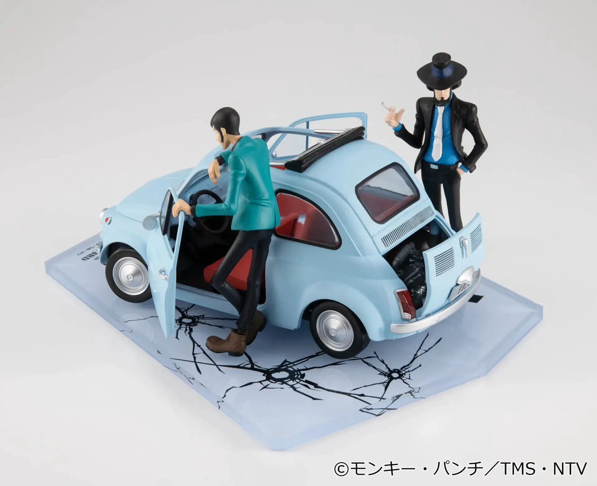 Lupin the 3rd Lupin The Gallery 55th Limited Model by MEGAHOUSE; blue vintage car with two figures