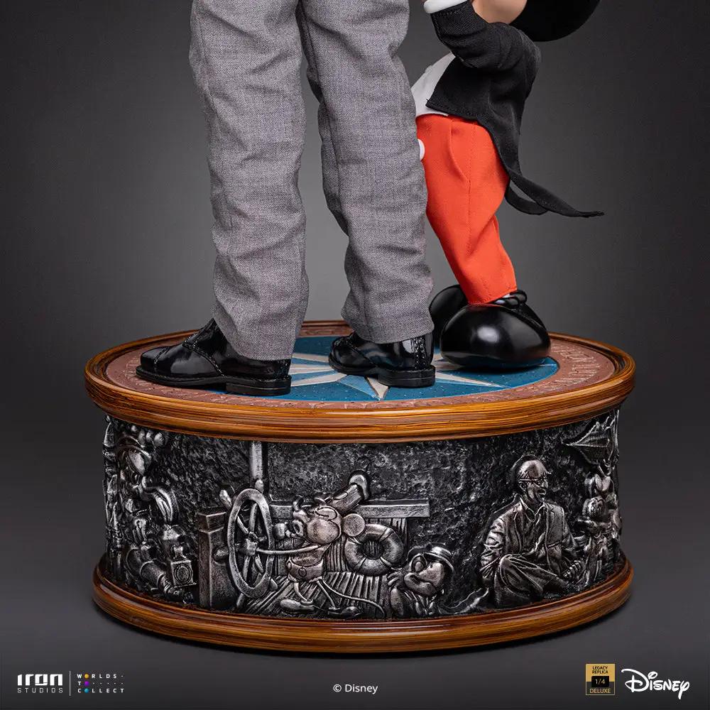 Statue 1/4 scale: Mickey Mouse and a suited figure on an ornate circular base, Disney Classics by IRON STUDIOS