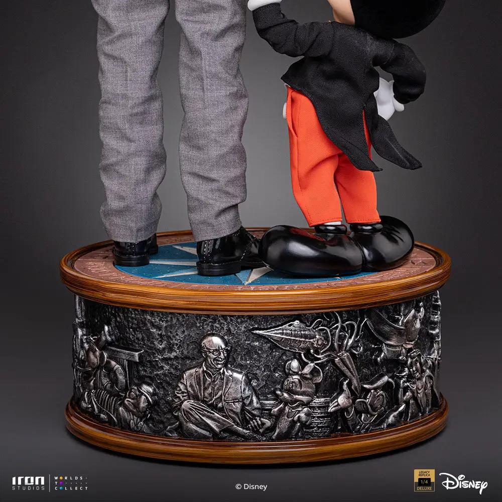Statue Walt Disney & Mickey Mouse, Disney Classics Legacy Replica 1/4 scale by Iron Studios on a bronze-relief pedestal