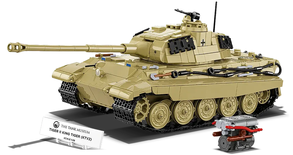 Tiger II King Tiger (KTV2) tanque RC COBI en tono beige con orugas detalladas