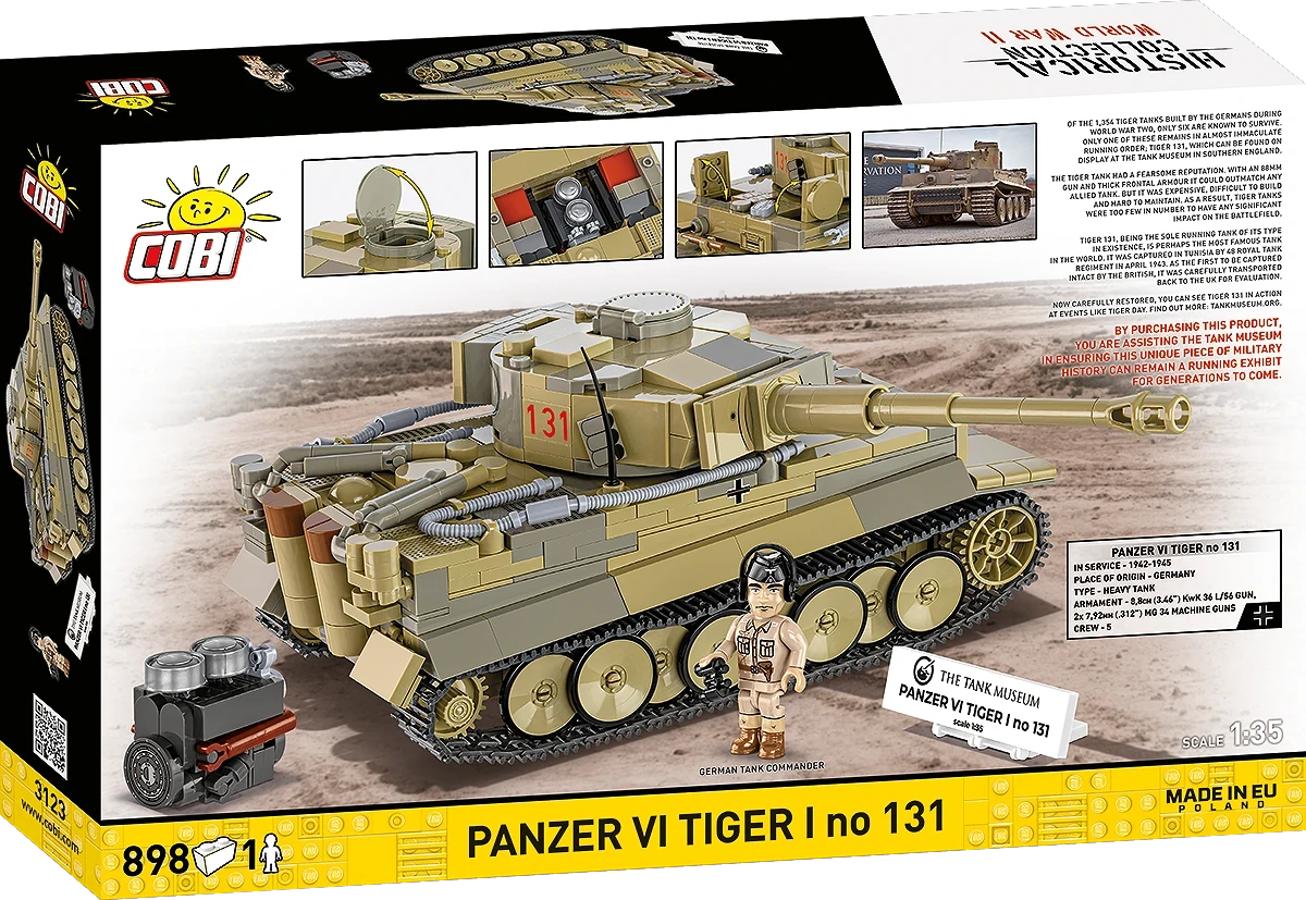 Tanque Panzer VI Tiger I no 131 Scale 1/35 by COBI