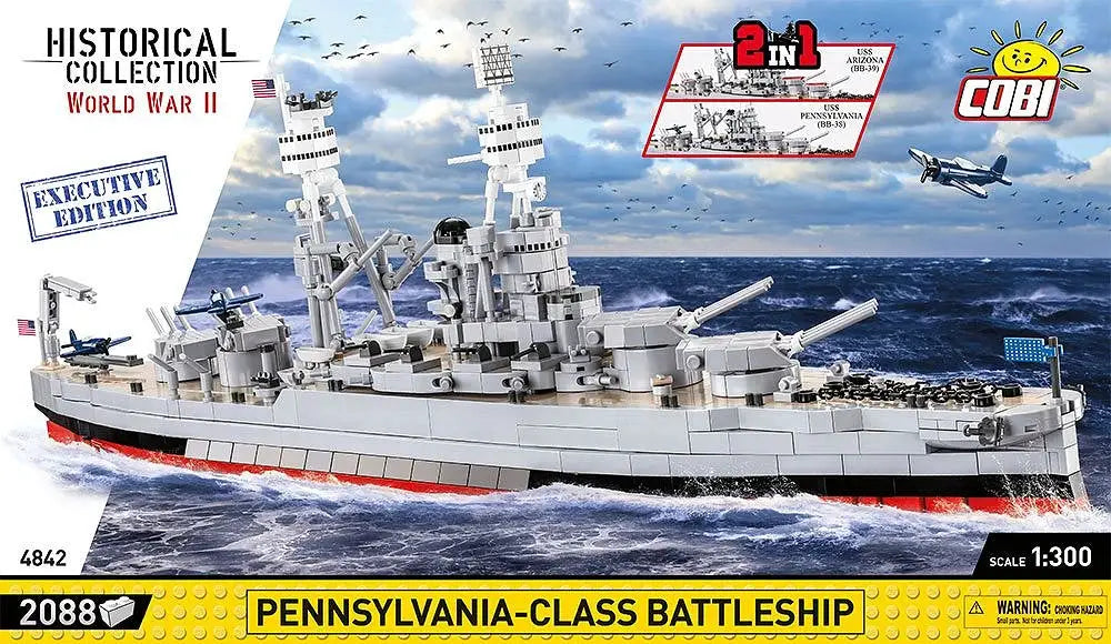 COBI Pennsylvania-class Battleship 2-in-1 Executive Edition model in 1:300 scale with 2088 pieces