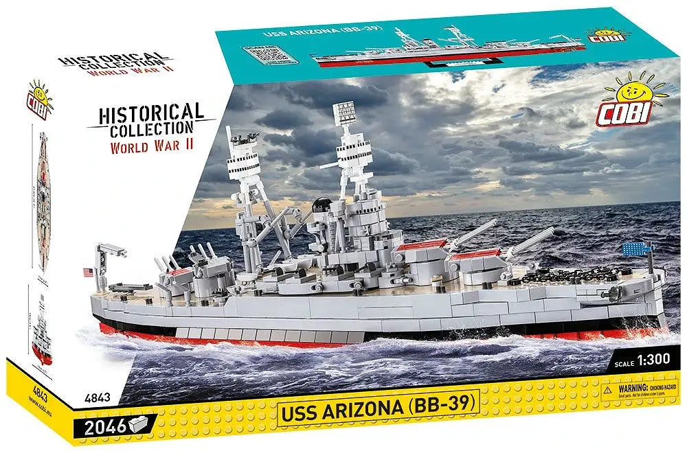 USS Arizona BB-39 1/300 gray model ship by COBI, 2046-piece set