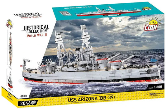 USS Arizona BB-39 1/300 gray model ship by COBI, 2046-piece set