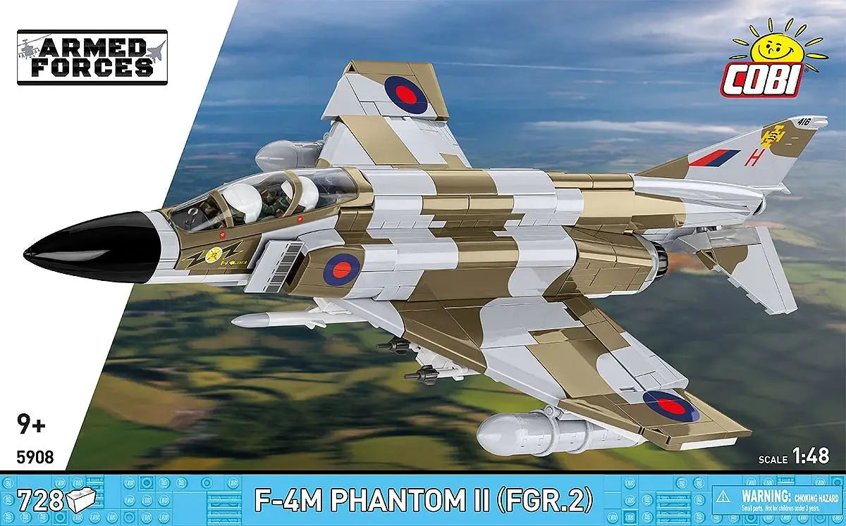 COBI F-4M Phantom II (FGR.2) 1:48 scale model airplane in desert camouflage with RAF roundels