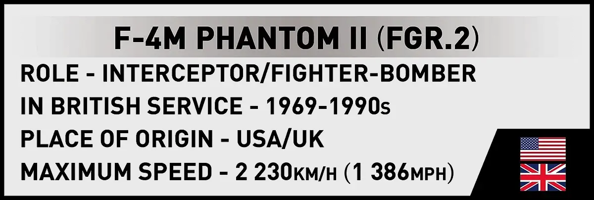 F-4M Phantom II (FGR.2) 1/48 model aircraft kit, COBI, 728 pieces
