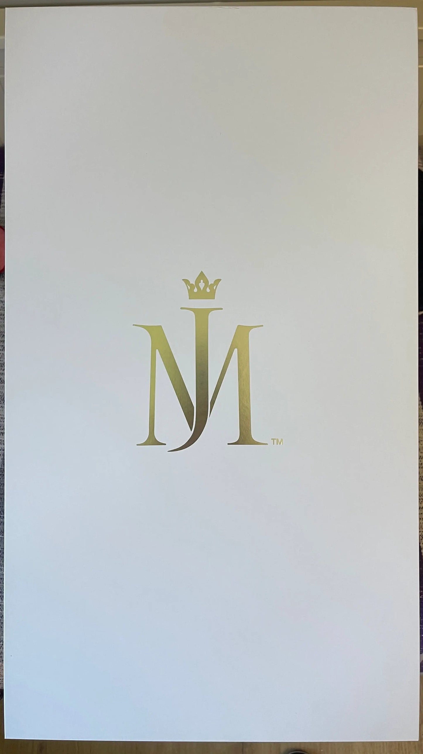 Michael Jackson Black Label 1/4-Scale Statue box with a gold MJ crown logo