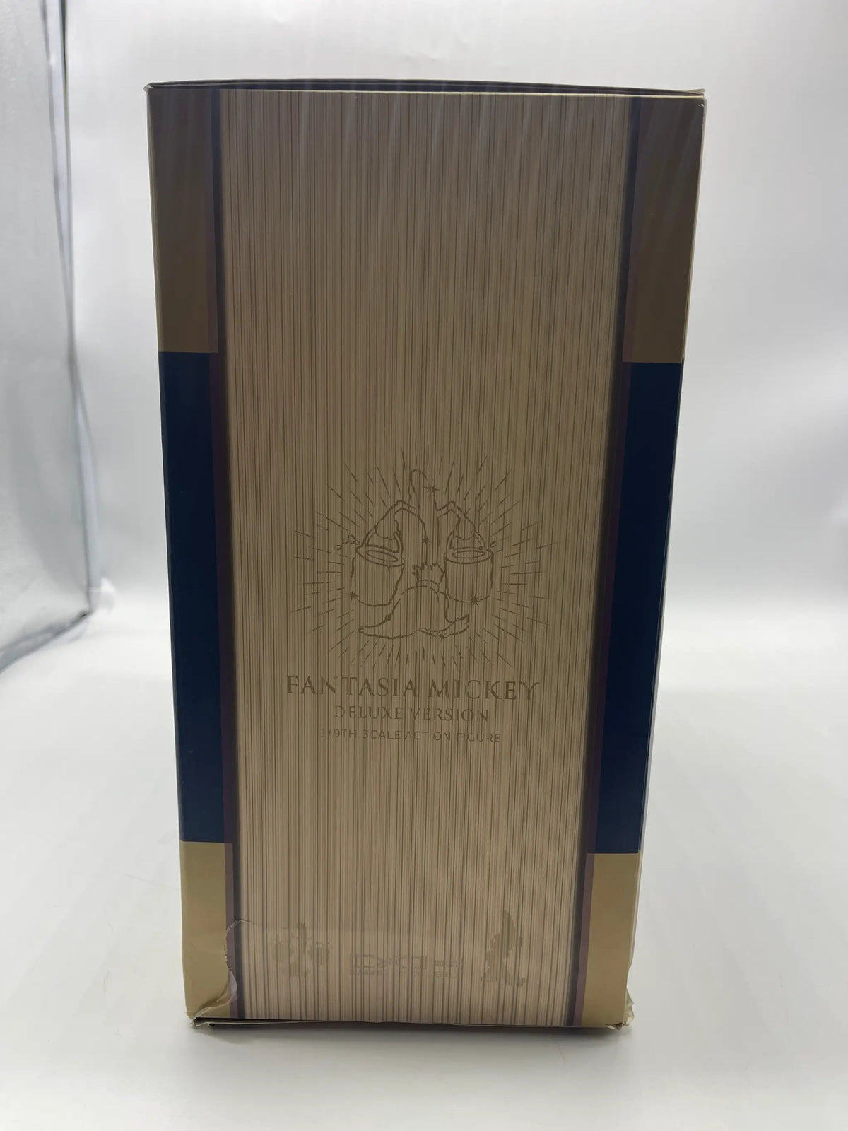 Beast Kingdom Disney Fantasia Mickey Deluxe 1:9 scale figure box with wood-grain panel and gold-blue trim