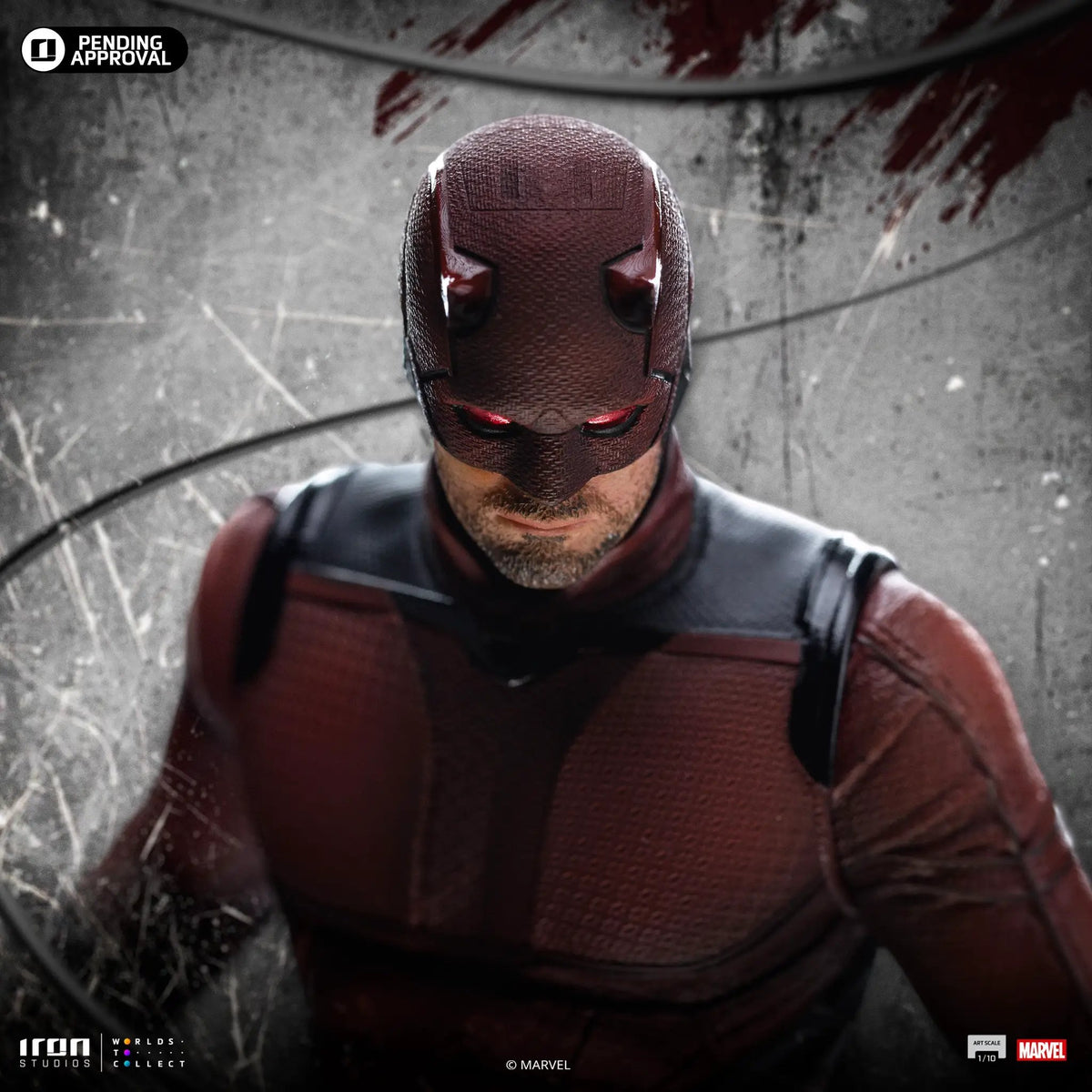 Statue Daredevil figure by Iron Studios, Marvel, Born Again, 1/10 scale, red textured suit