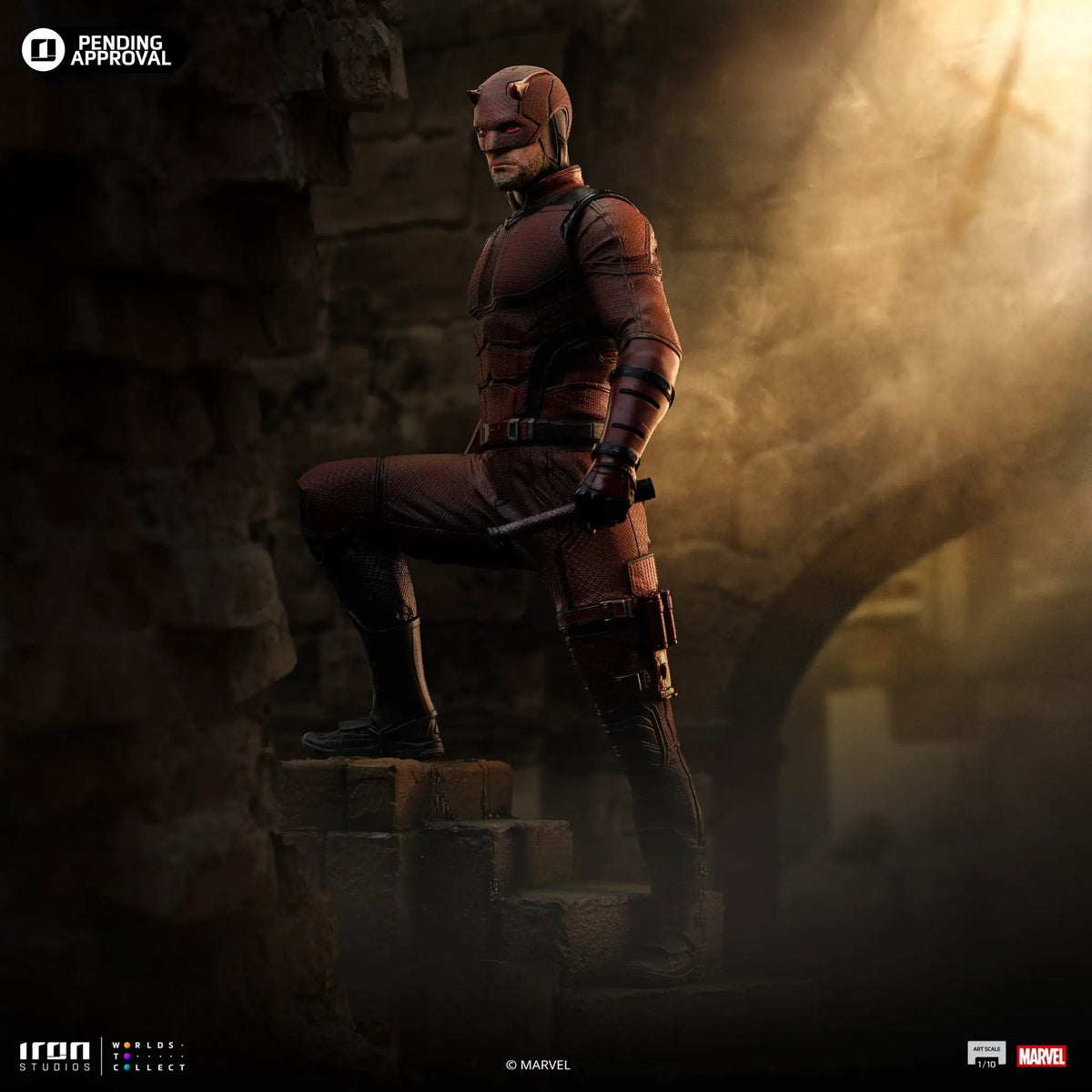 Statue Daredevil figure in red suit by Iron Studios, 1/10 Art Scale, Marvel